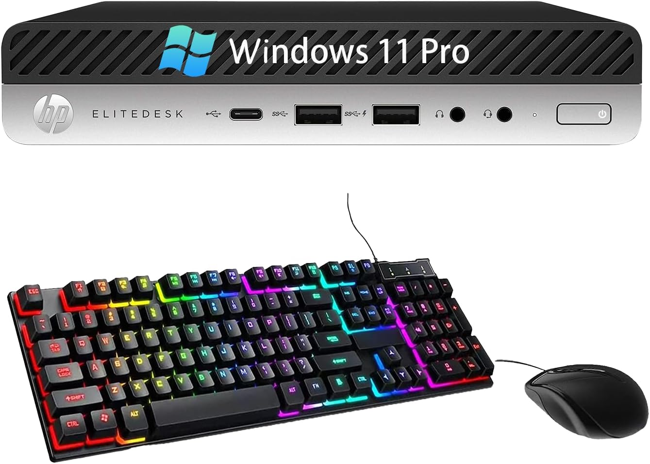 HP Elitedesk 800 G3 Mini PC Desktop with 27