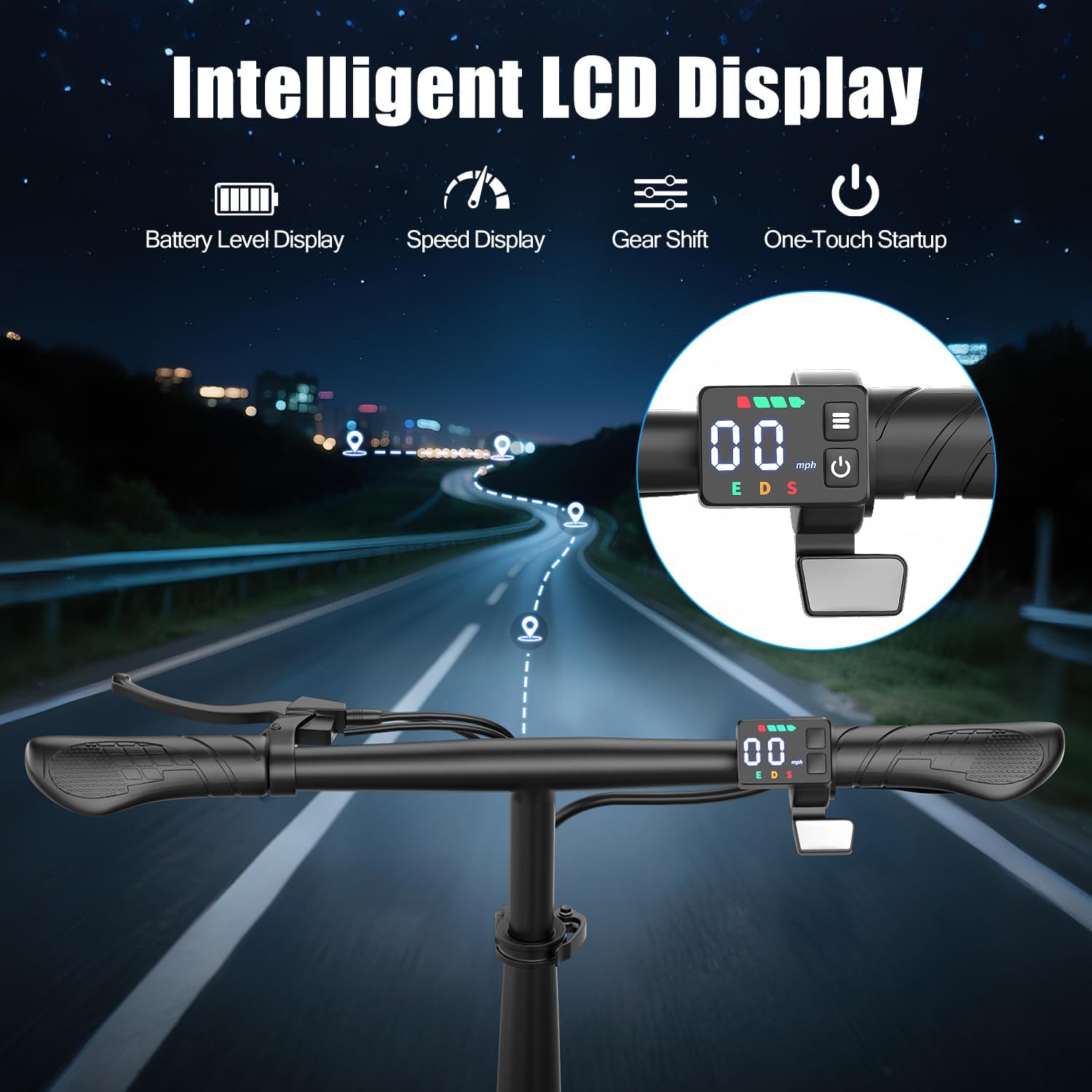 Electric Scooter with Seat for Adults Teens, 1000W Peak Motor, Up to 25 MPH 35 Miles, Wider Platform, Advanced Dual Suspensions, Bright Lights, Conspicuous Brake Lights, Get Comfortable and Safe Ride