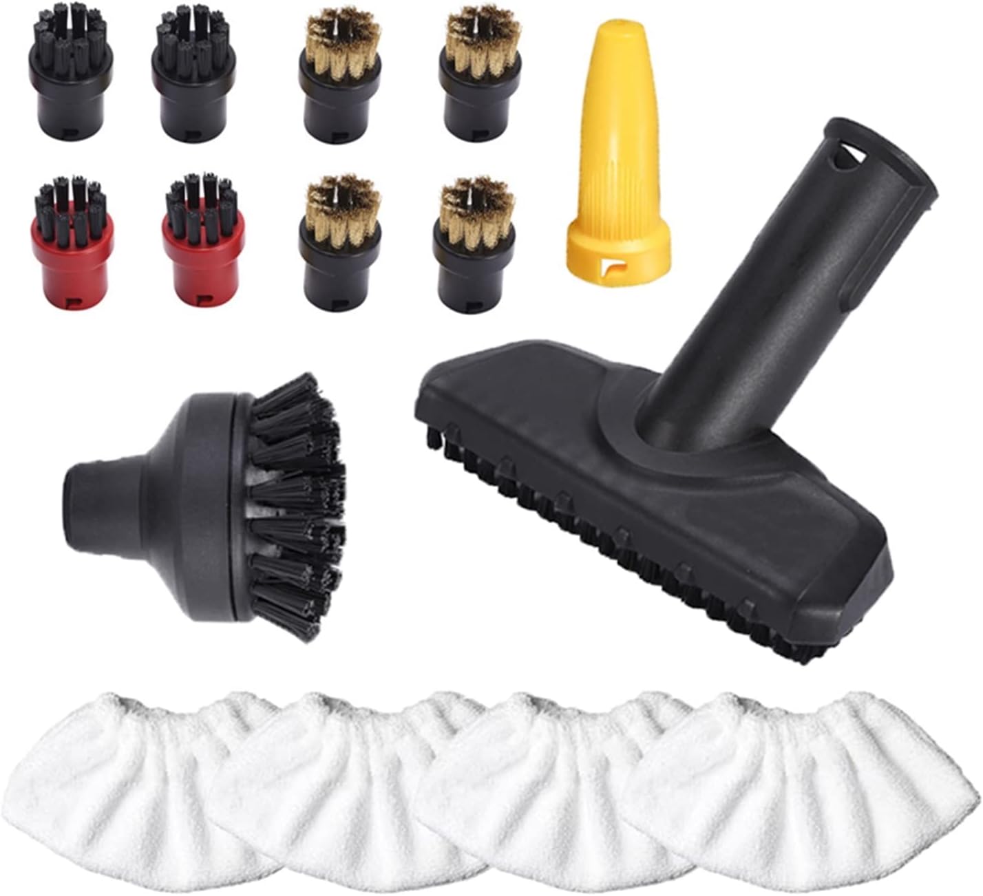 LANGshaw Cleaning Brush Head Cover Round Brushes Extension Nozzle Kits Compatible for Karcher SC Series SC1 SC2 SC3 SC4 SC5 Steam Cleaner Parts Leisurely (Color : Set1)