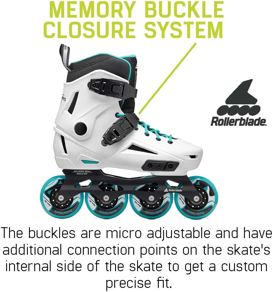 Rollerblade Lightning Women's Urban Inline Skate, White and Aqua