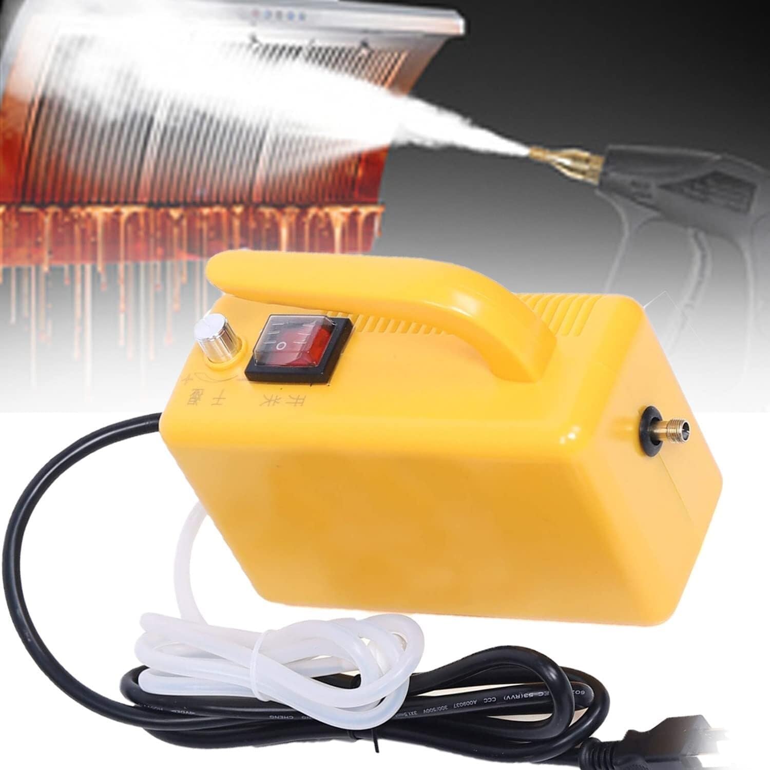 Portable High Pressure Steam Cleaner, Handheld 3Bar Pressurized Steam Cleaning System For Kitchen & Car(Yellow)