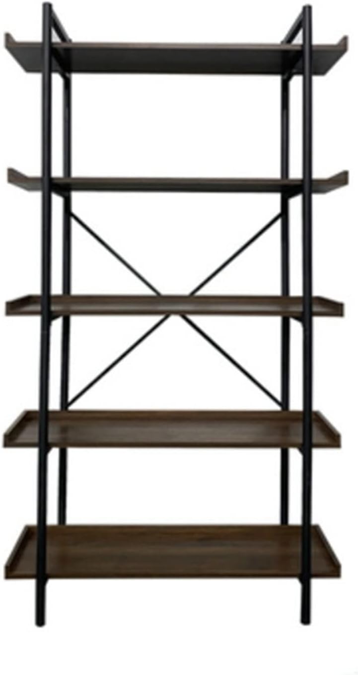 KIRANDY Solid Wood Racks, Floor-to-Ceiling Bookshelves, Bookcases, Household Storage Racks, Simple Living Room Display Racks (Color : 5layer 150x30x173 Walnut Color)