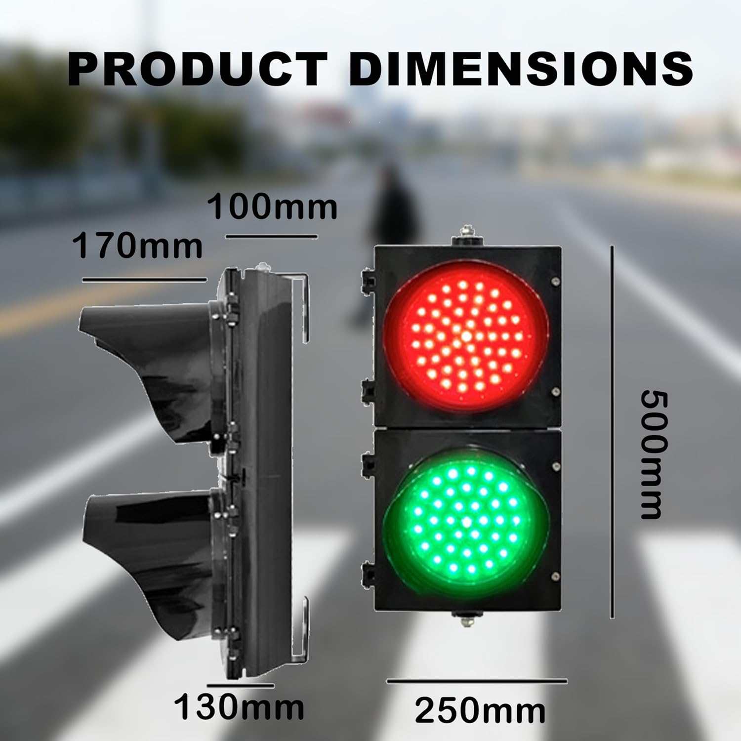 100mm(4inch) AC85-265V Traffic/Stop/Go Light Kit Lamp,PC Housing Waterproof IP65 (AC 85-265V)