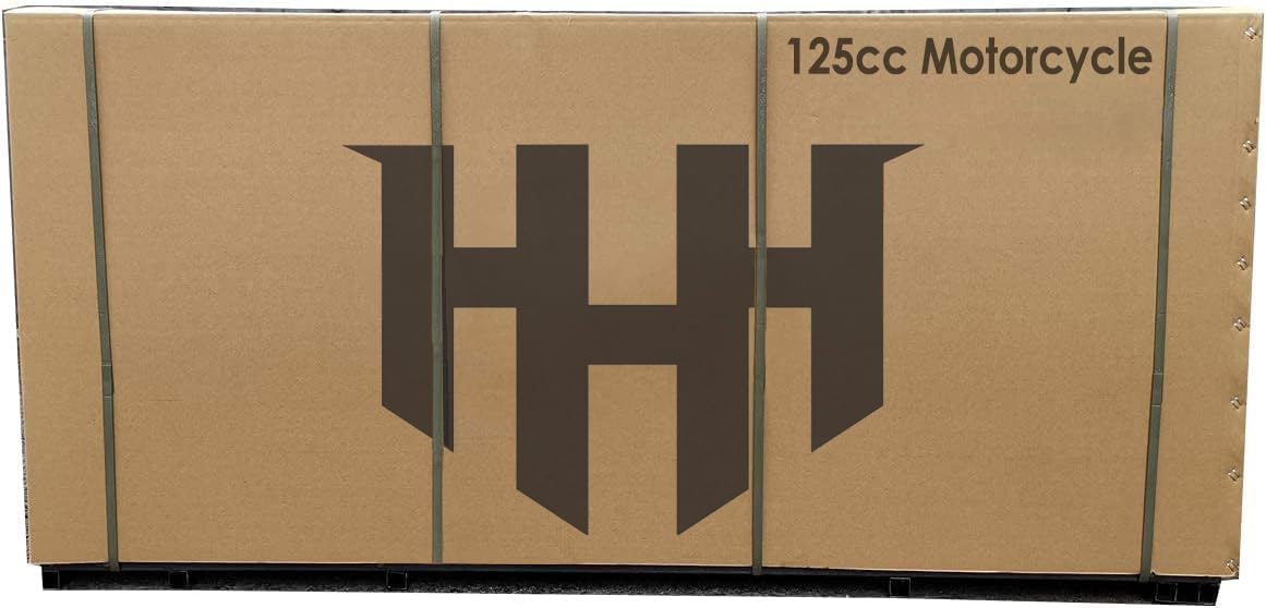 HHH 125cc Motorcycle with Manual Transmission for Adult Sports Bike 125cc Scooter with led Lights and 17 inches Wheels (Factory Packaged) (Black Color)