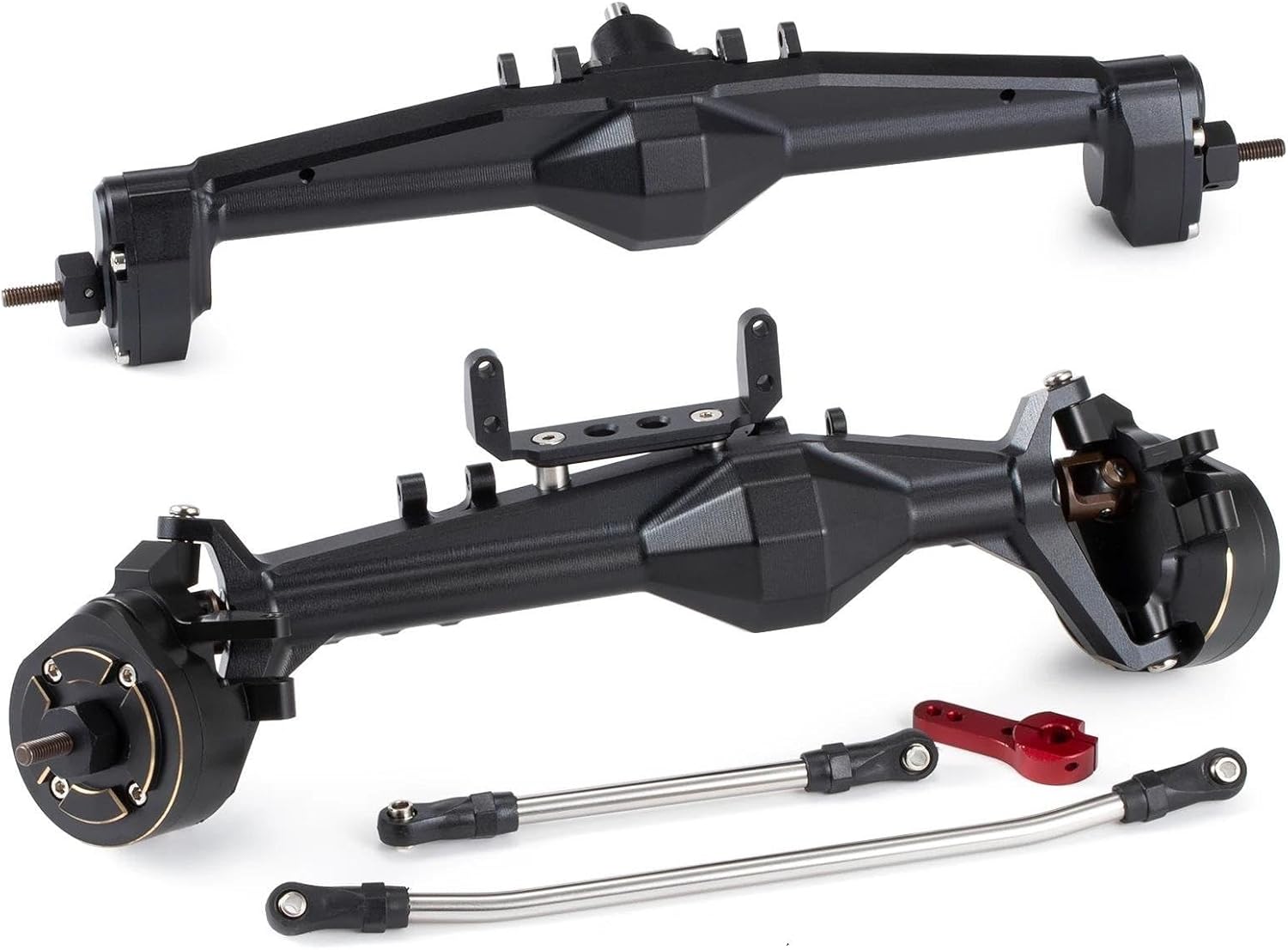 RC Parts for Axial for Capra 1.9 for UTB AXI03004 for Buggy 4WS 1/10 RC Front Rear Axle Set Upgrade Parts Aluminum F9 Portal Axle Upgrades Parts(Black,1Set)