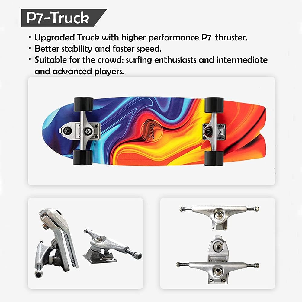 Longboard Double Kick Complete Board 107×22.5 cm with T-Tool High-Speed ABEC-7 Bearings 7 Layers of Maple 70×50mm PU Wheel Freeride Skating Cruiser Boards for Youths Adults Kids Beginners (A)