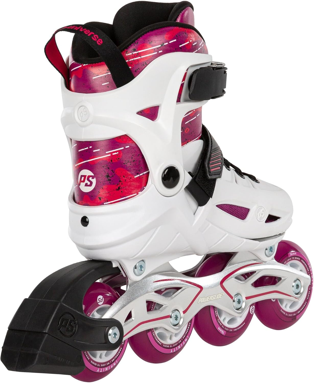 Powerslide Inline Skates Universe 4W Pink Adjustable for Children ABEC 7 Bearings Item No. 940691