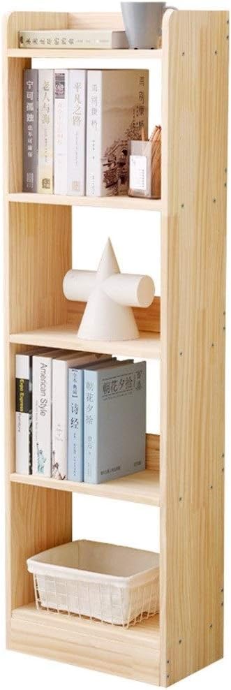 LCJQ Home Bookshelf Creative Solid Wood Bookshelf Floor Standing Bookcase, 4-Layer Simple Small Display Rack Storage Book Rack ​Shelves