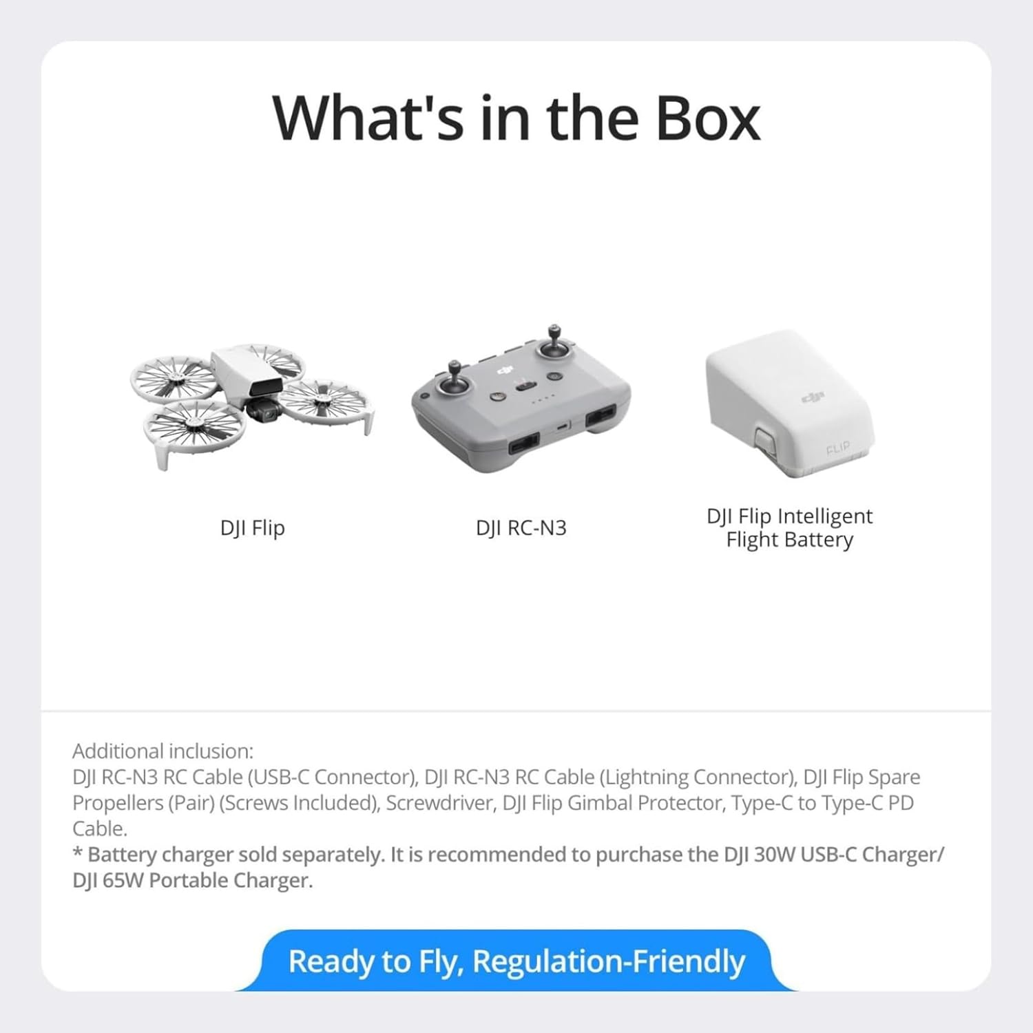 DJI Flip (RC-N3), Drone With 4K UHD Camera for Adults, Under 249 g, 3-Axis Gimbal Stabilization, 44000ft/13km Video Transmission, Palm Takeoff, Auto Return, Intelligent, 31-Min Flight Time