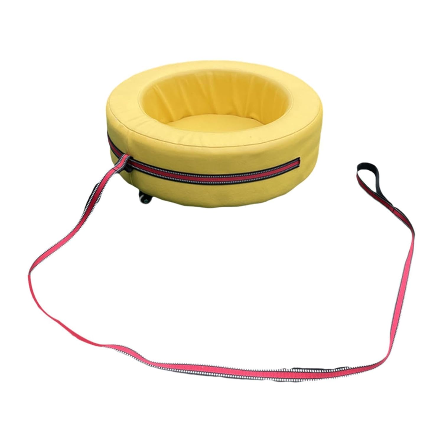 Kids Hand Pulled Cart with Wheels, Versatile Children Tire Cart Toy for Indoor Outdoor Playground Birthday Group Activities, Yellow