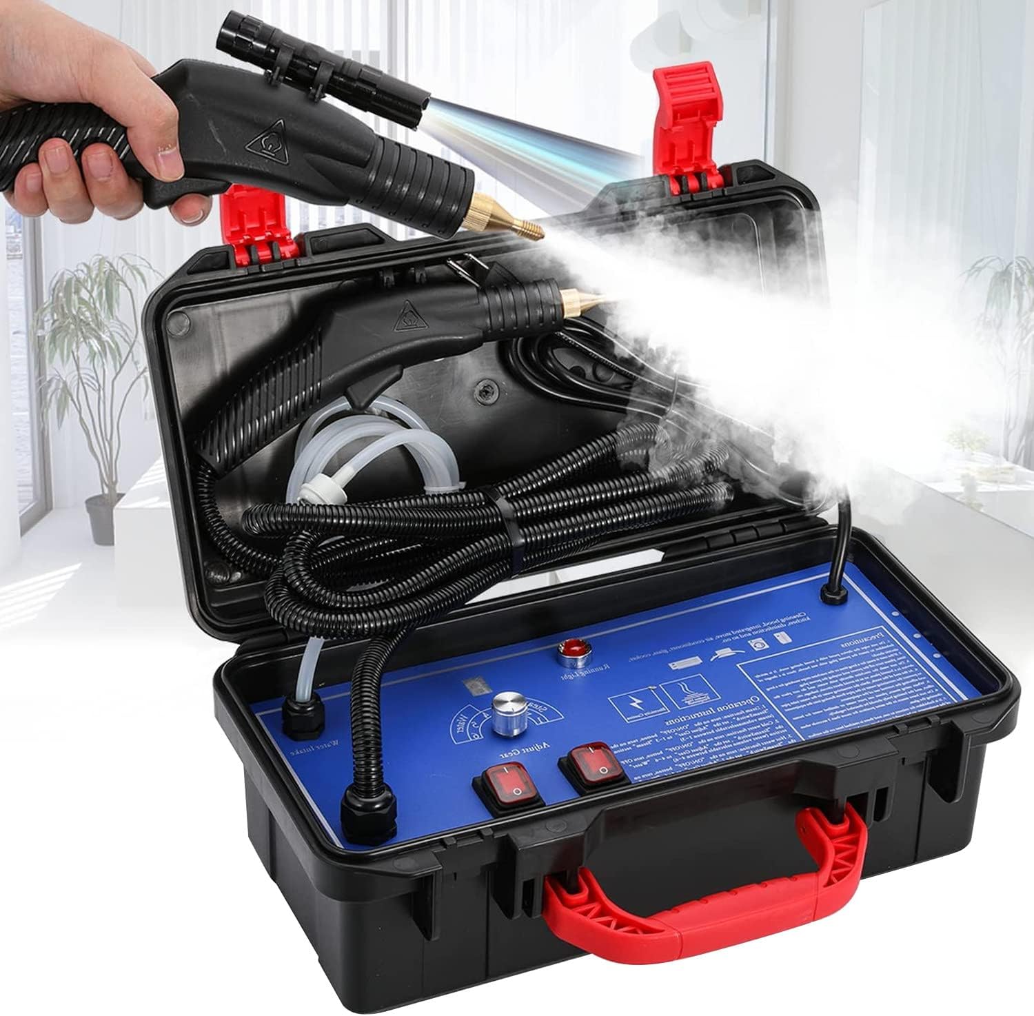 3000W High Pressure Steam Cleaner - Portable Handheld Steamer for Home, Air Conditioning, Kitchen Hood & Car Cleaning - High Temperature Steam Machine