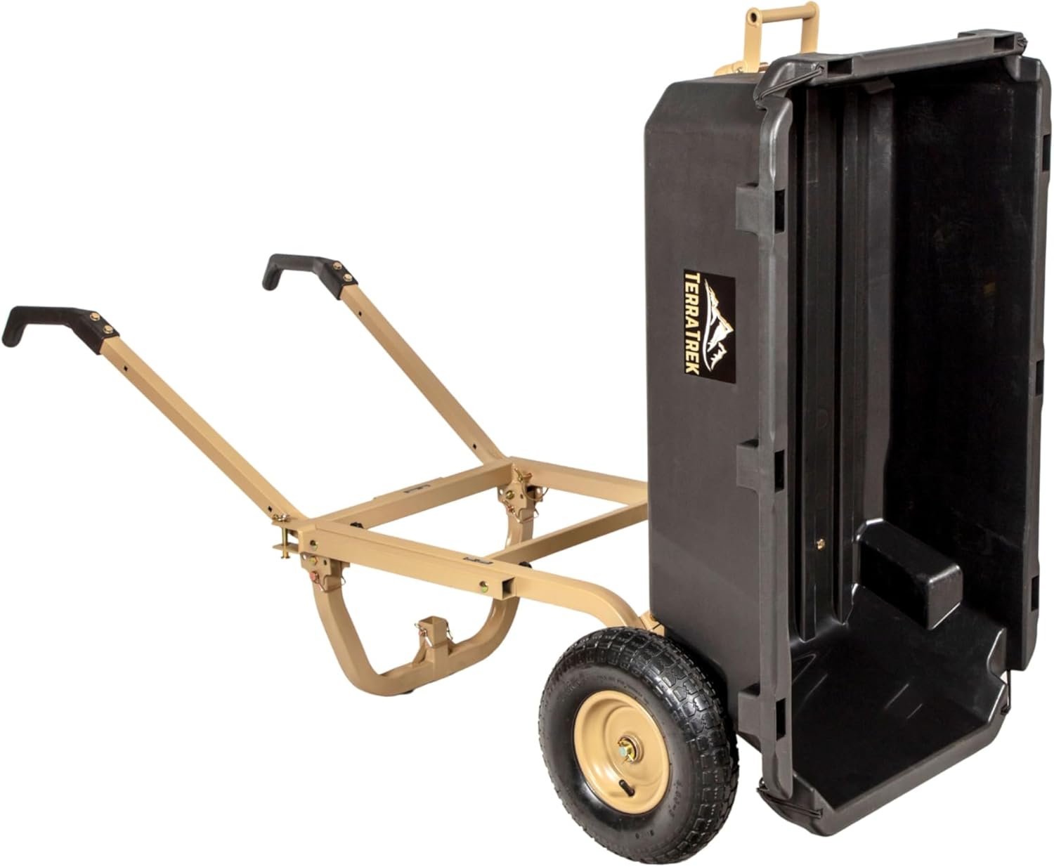 Heavy-Duty Garden Cart on Wheels – 7 Cu. Ft. 2-in-1 Utility Wagon & Wheelbarrow, Push or Tow Design, 600 lb. Capacity, All-Terrain Utility Cart with 13
