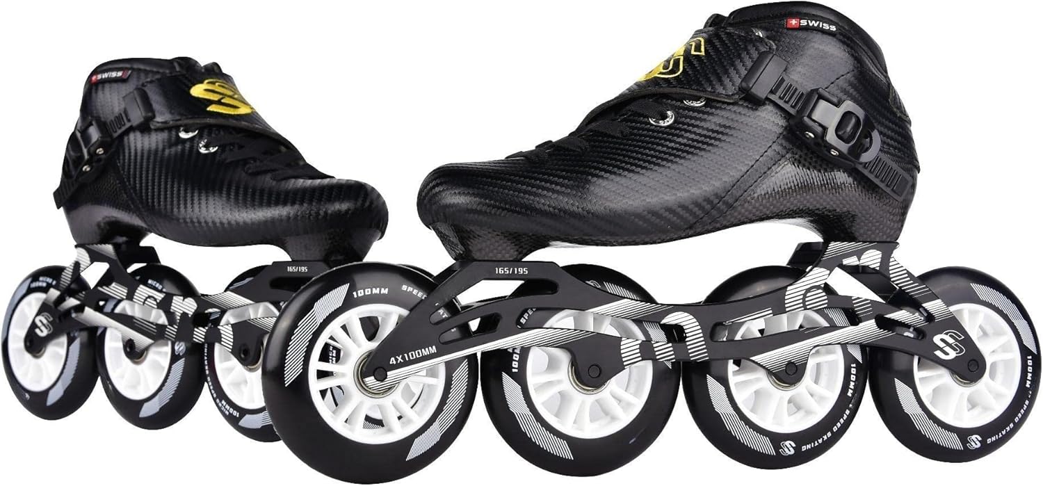 Inline Speed Skating, Professional Carbon Fiber 4-Wheels Single-Row Speed Inline Skates for Competition,High Performance Racing Skatesfor Men and Women
