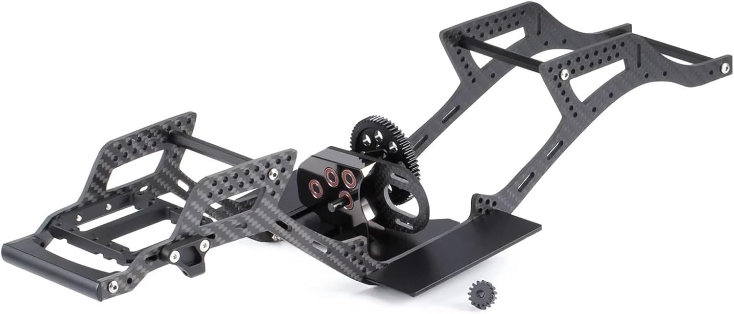 RC Upgrade Accessories for SCX10 II for Element for Enduro 1/10 for LCG Chassis Kit with Overdrive Gearbox Skid Plate Servo Mount Frame Braces RC Crawler Trail Truck Car Parts(Chassis Kit B)