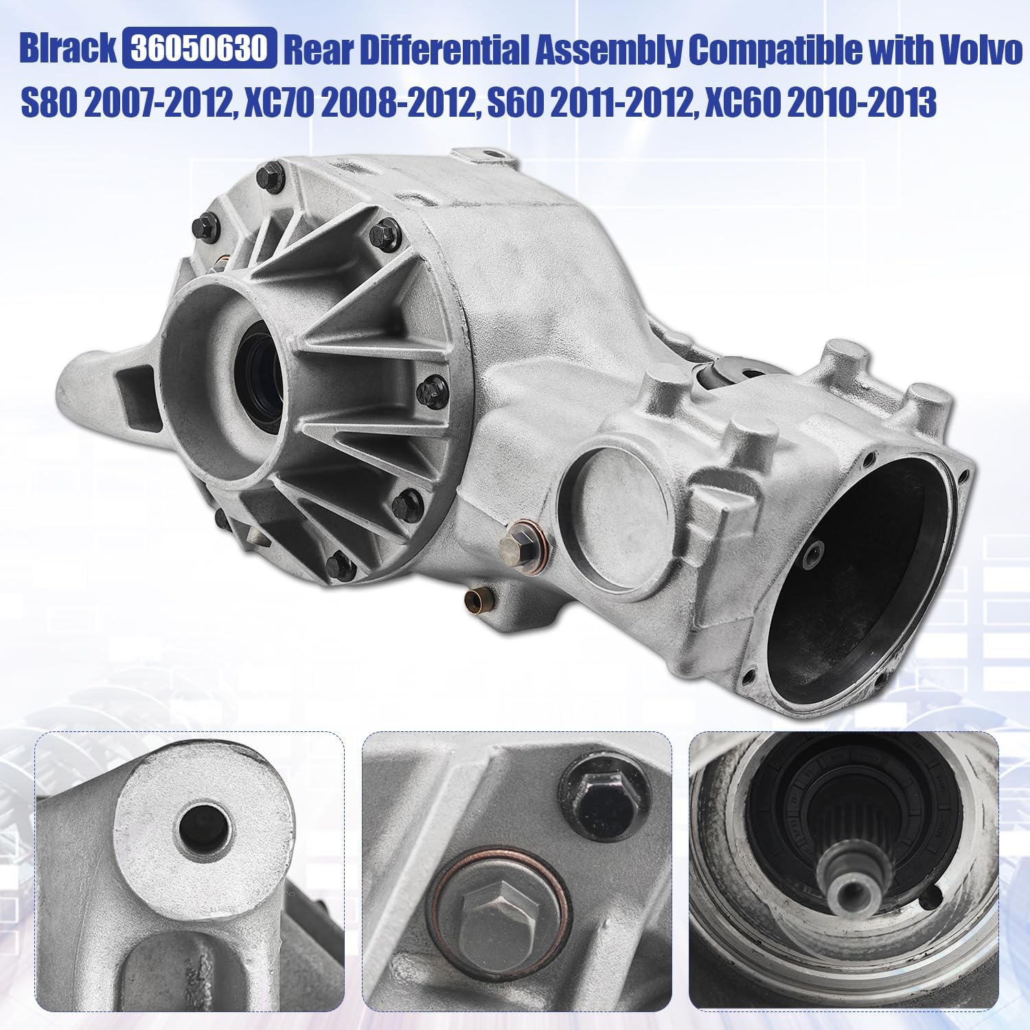 36050630 Rear Differential Assembly Compatible with Volvo S80 2007-2012, XC70 2008-2012, S60 2011-2012, XC60 2010-2013 – Fits 3.0L T6 / 3.2L L6 / 4.4L V8 Engines