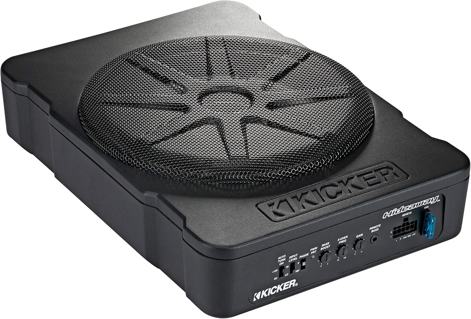 KICKER 46HS10 Compact Powered 10-inch Subwoofer (Renewed)