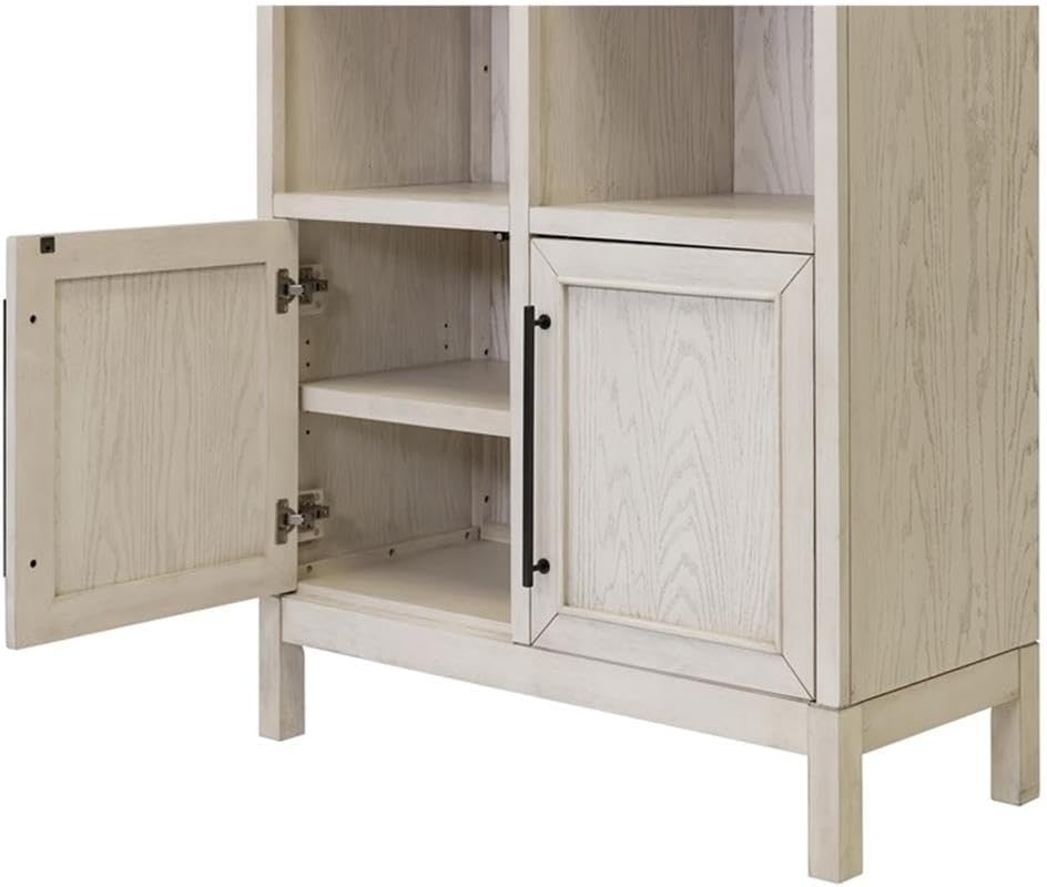 Pemberly Row Wood Arched Display Cabinet/Bookcase Fully Assembled in White