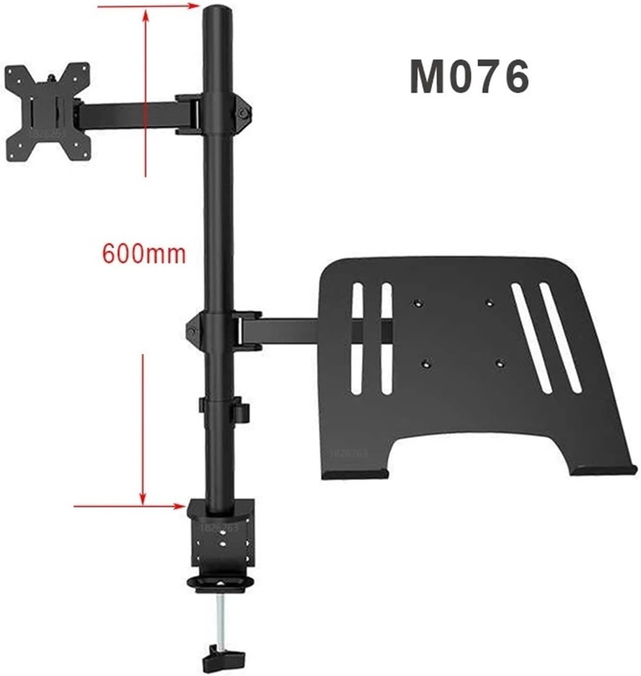 Dual LCD monitor desktop mount fully adjustable stand with extra laptop tray for laptops up to 17