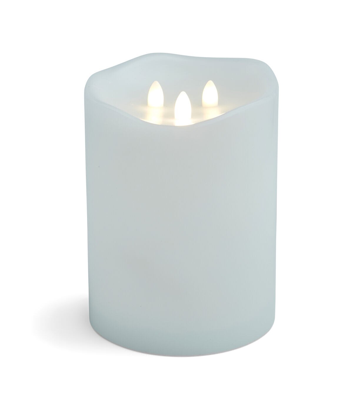 6 LED White Aurora Flame Wave Edge Pillar Candles by Hudson 43