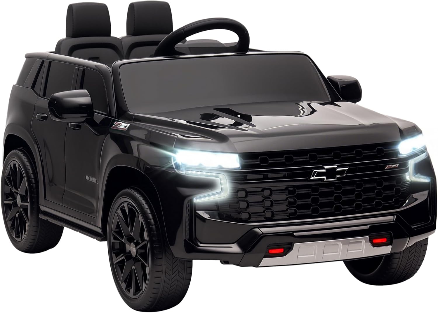 Aosom Licensed Chevrolet Tahoe Ride On Car, 12V 7AH Battery Power Ride On Toy with Parent Remote Control, LED Lights, Music, 4 Wheeler Suspension, 3 Speeds, Kids Electric Vehicle for Aged 3+, Black
