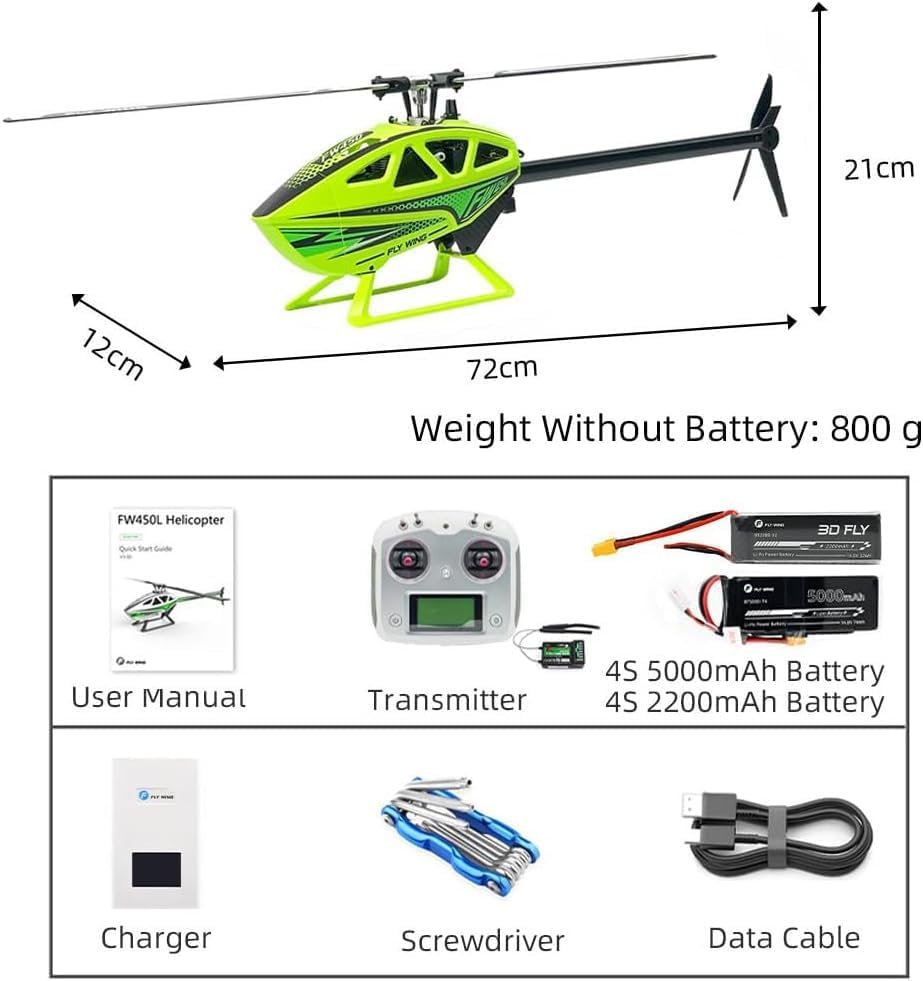 ZYHOBBY RC Helicopter FW450 V3 with New ACE Flight Control System M10N GPS RC Model (Green)