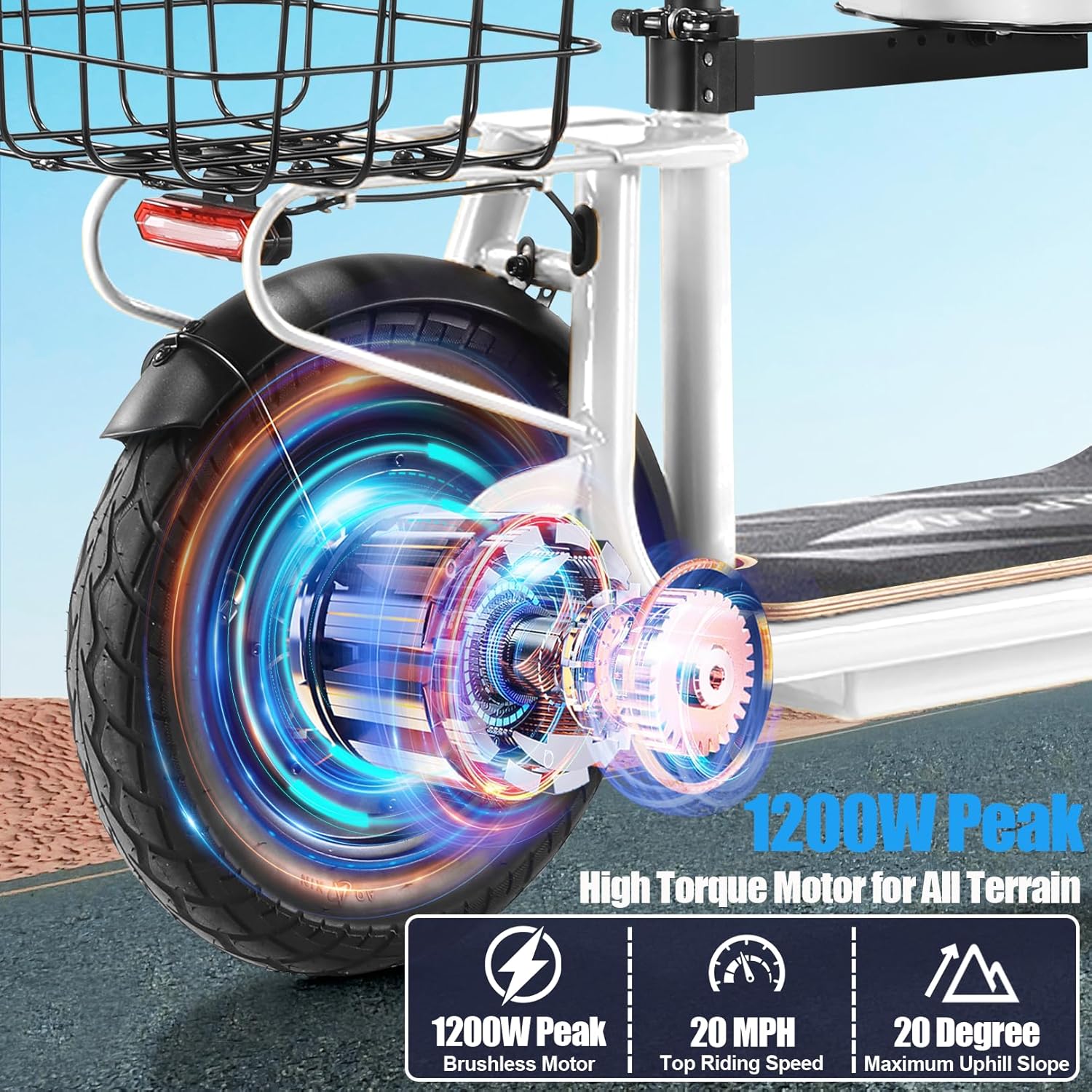 Caroma Peak 800W/1200W Electric Scooter with Seat 12