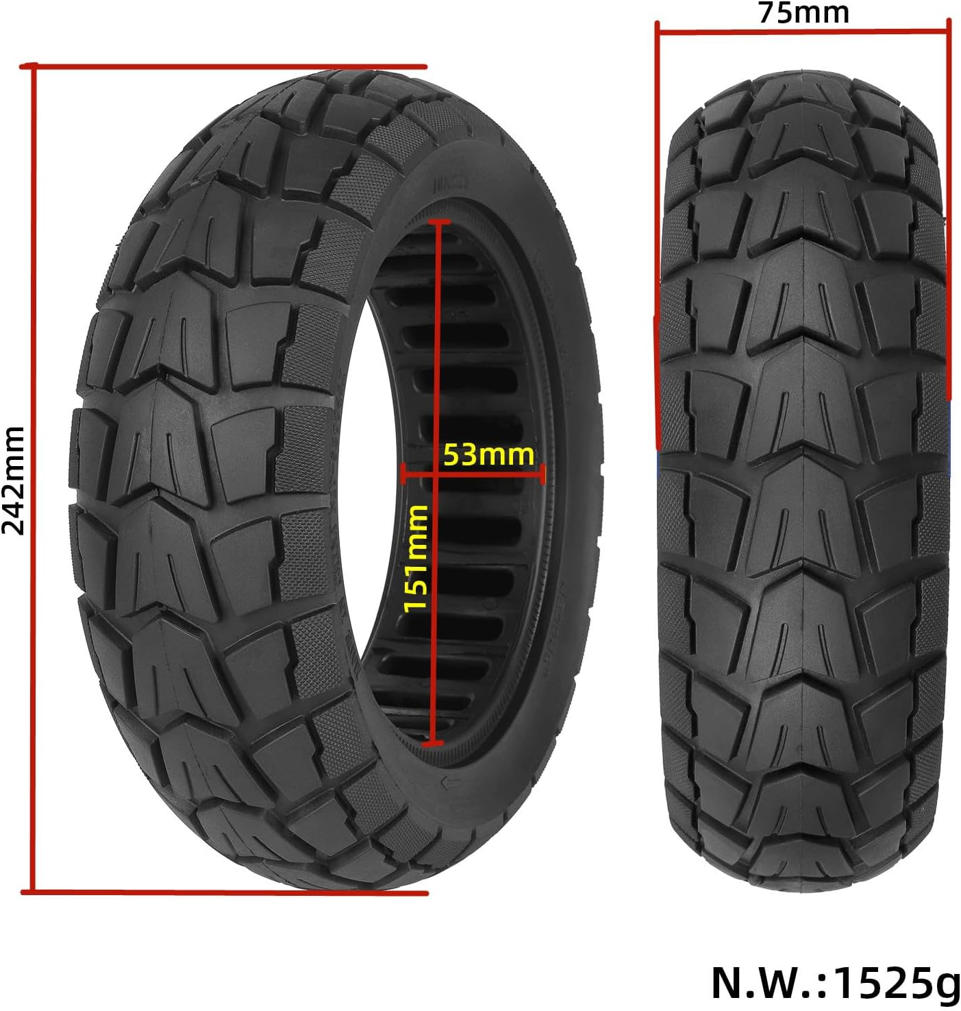 Motorized Scooter 10 Inch 10x2.75 Solid Tire for Spee/dway 5 Dualtron 3 DT3 Electric Scooter 255x70 Tyres Spare Wheel Tire Parts Motorized Scooter