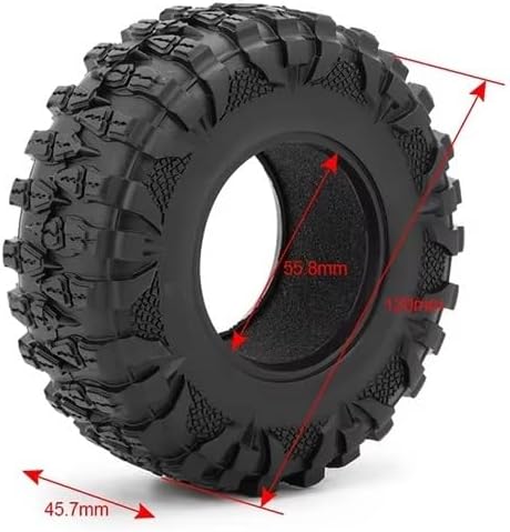 Compatible with Axial for SCX10 for Wraith for TRX4 for TRX6 for Redcat 1/10 RC for Rock Crawler Car 4PCS 2.2inch Wheel Rim Tires Skin Kit RC Car Part Accessories(Wheel Tire-Blue)