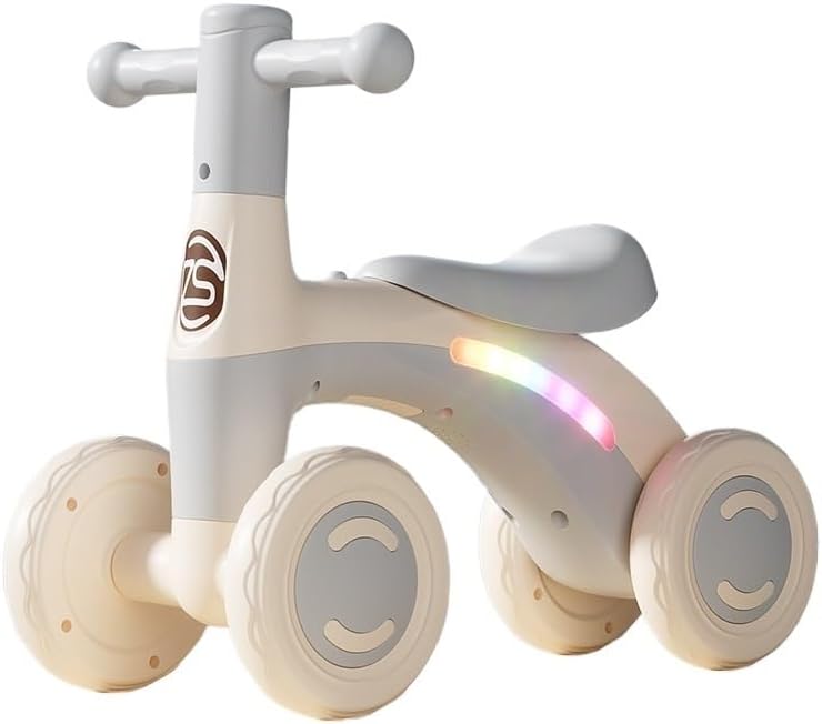 Wiggle Scooter Balance Bike with 4 Wheels Scratch-Resistant Indoor Outdoor Toddler Riding Toy with Steering Limit(Grey)