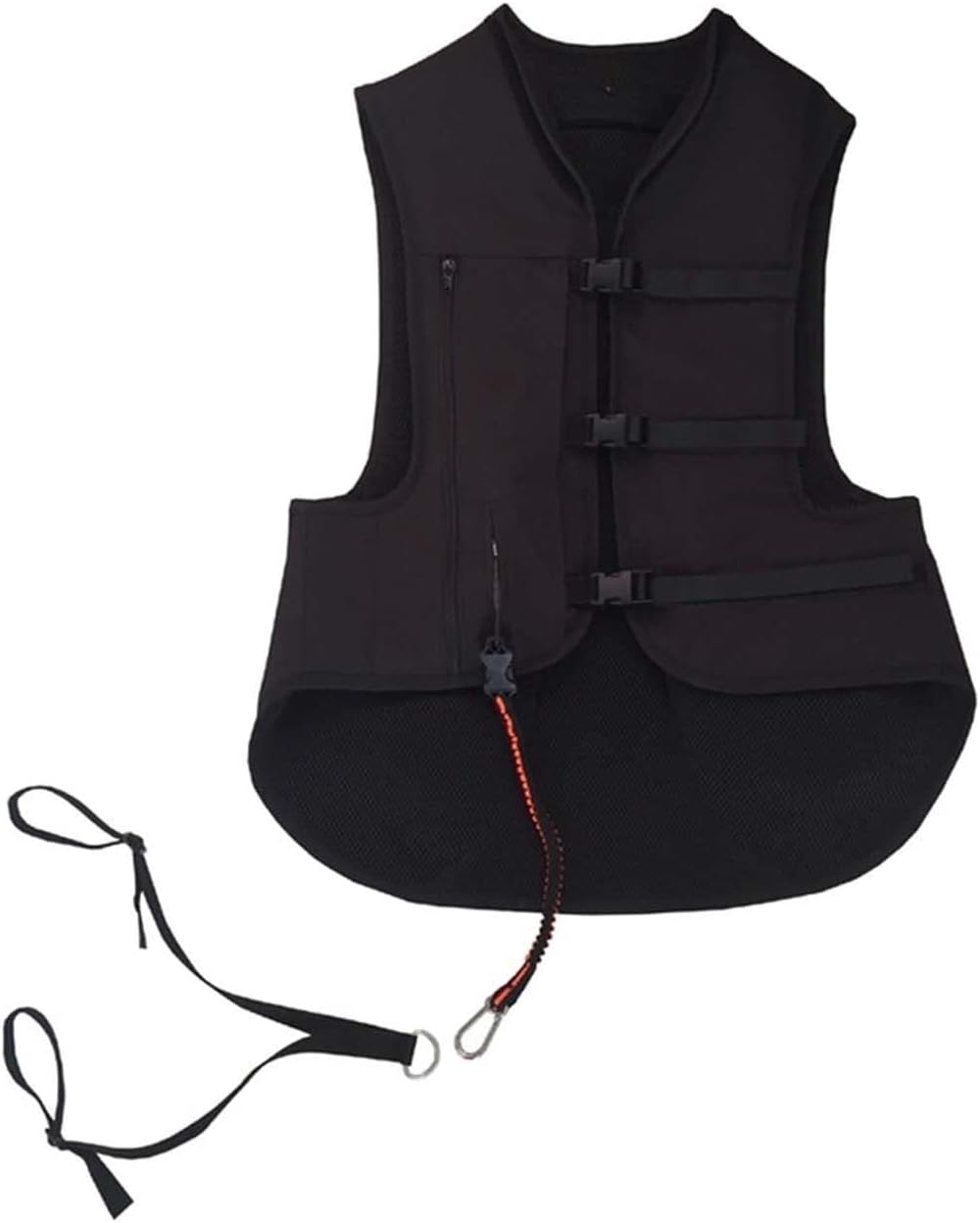 Children's Motorcycle Airbag Vest, Unisex Equestrian Protective Gear, Lightweight & Reusable, Reflective Safety Jacket (Black)(92cm)