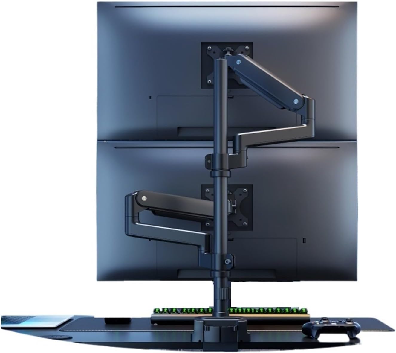 Monitor Stand Upper and Lower Dual-Screen one-to-Two Upside-Down Computer Desktop Mechanical Cantilever Lifting Base T8