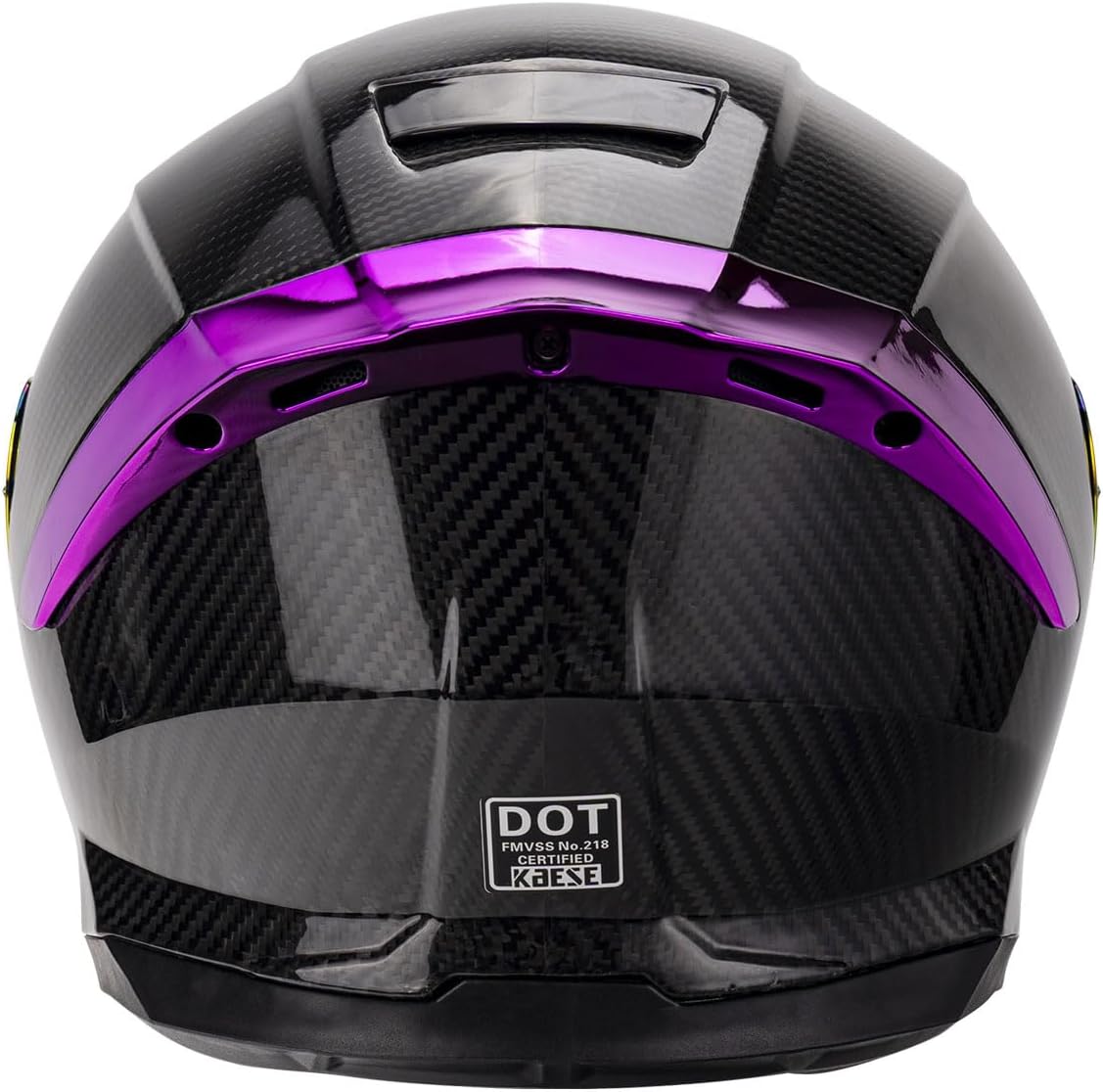Carbon Fiber Full Face Motorcycle Helmets with Spoiler Sport Touring Street Motorcycle Helmet - Bluetooth Ready Speaker Pockets