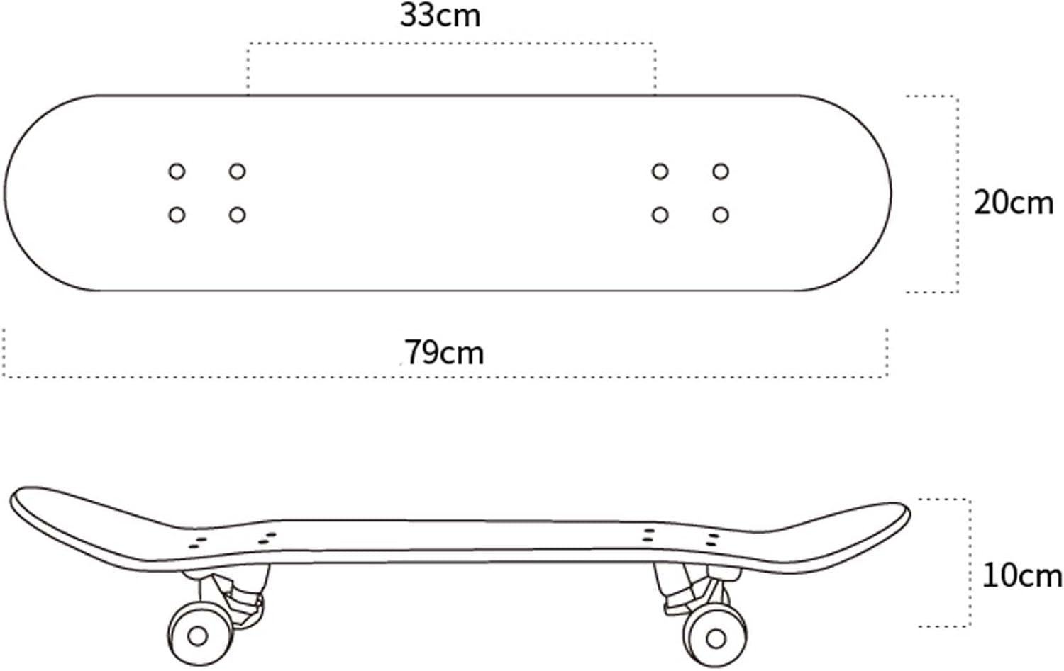 Standard Skateboard 7 Layers Maple Wooden 31''Complete Skateboards for Adults Beginners Teenager Kids Boys Girls, Support 280lbs