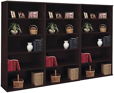BBF Bush Business Furniture Series C 5 Shelf Wall Bookcase in Mocha Cherry