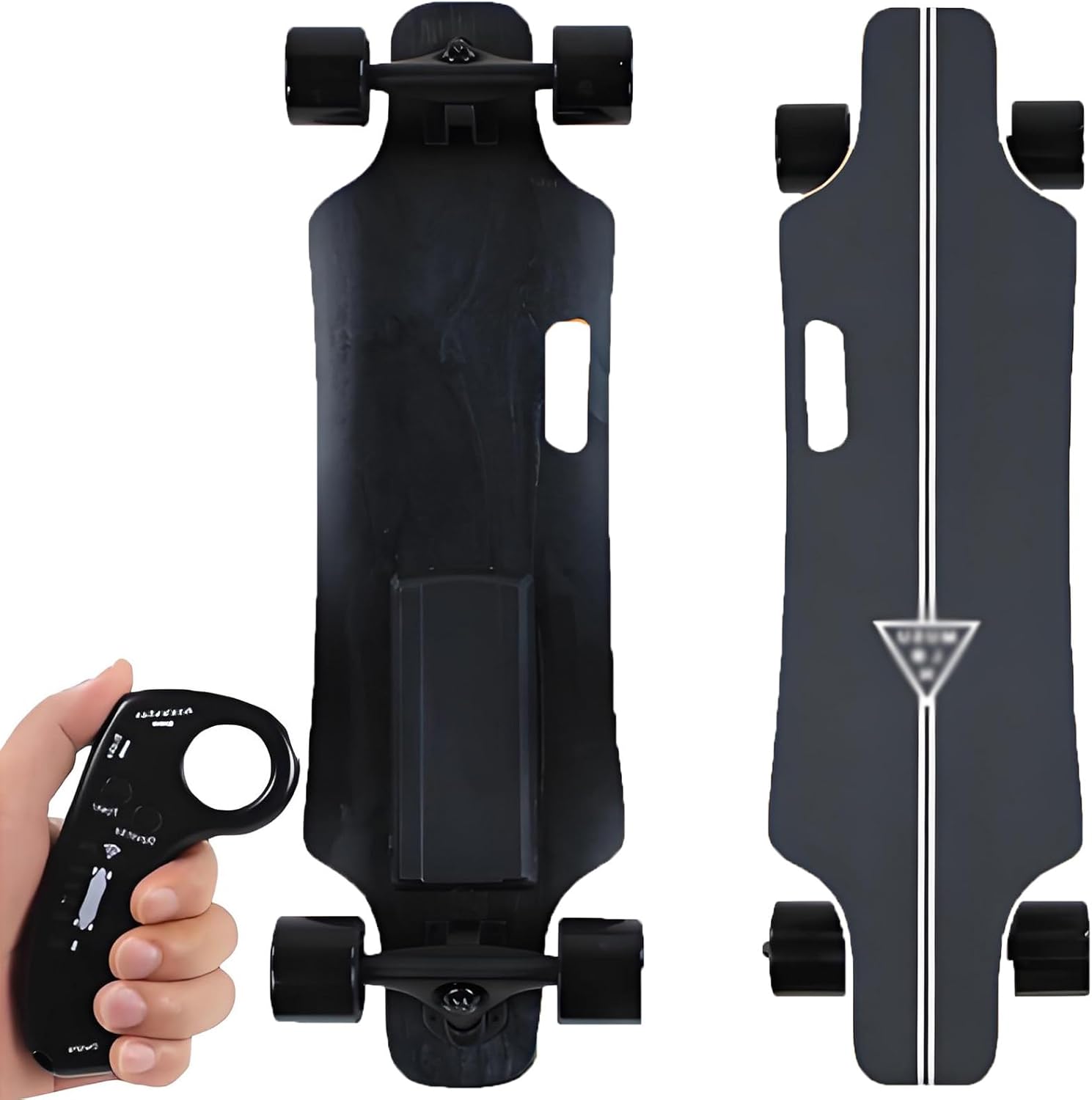 All-Terrain Electric Longboard Skateboard with Remote, 25km (15.6mph) W/4400mah Battery 8km (9.4 Mi) Range, Smooth Braking & 4-Speed ​​Control - 90kg (200lb) Capacity Maple Deck