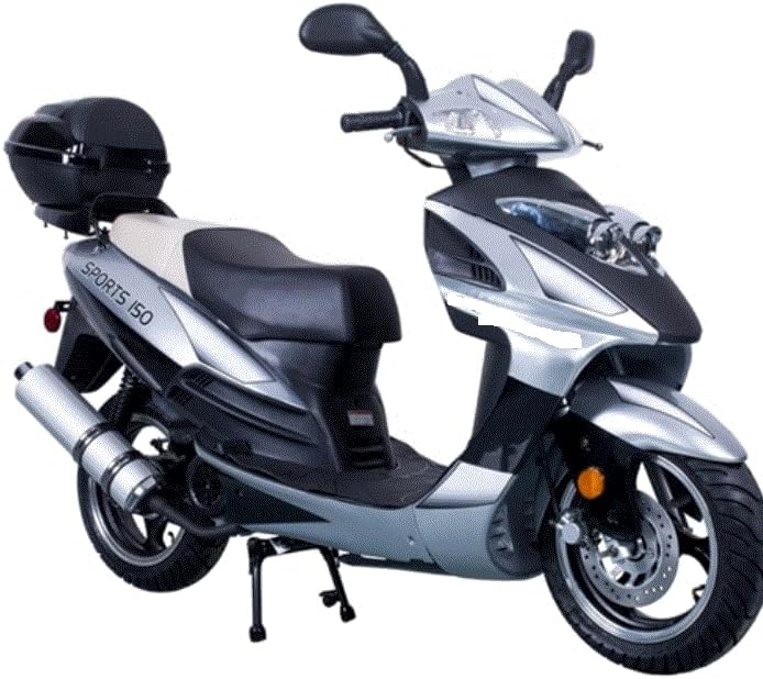 SMART DEALSNOW Brings Brand New 150cc Gas Fully Automatic Street Legal Scooter TaoTao 150cc with Matching Trunk - SPORTY BLACK