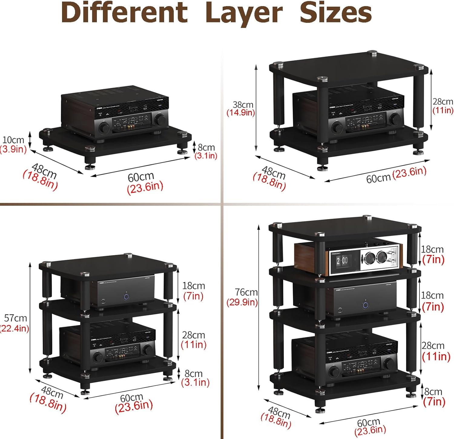 4 Tier Shelf Audio Stand