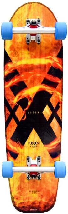 Spark Complete - Longboard Skateboard, Waterproof, Durable, Lightweight, Cruiser, by Moonshine Manufacturing (Complete with Trucks & Wheels)