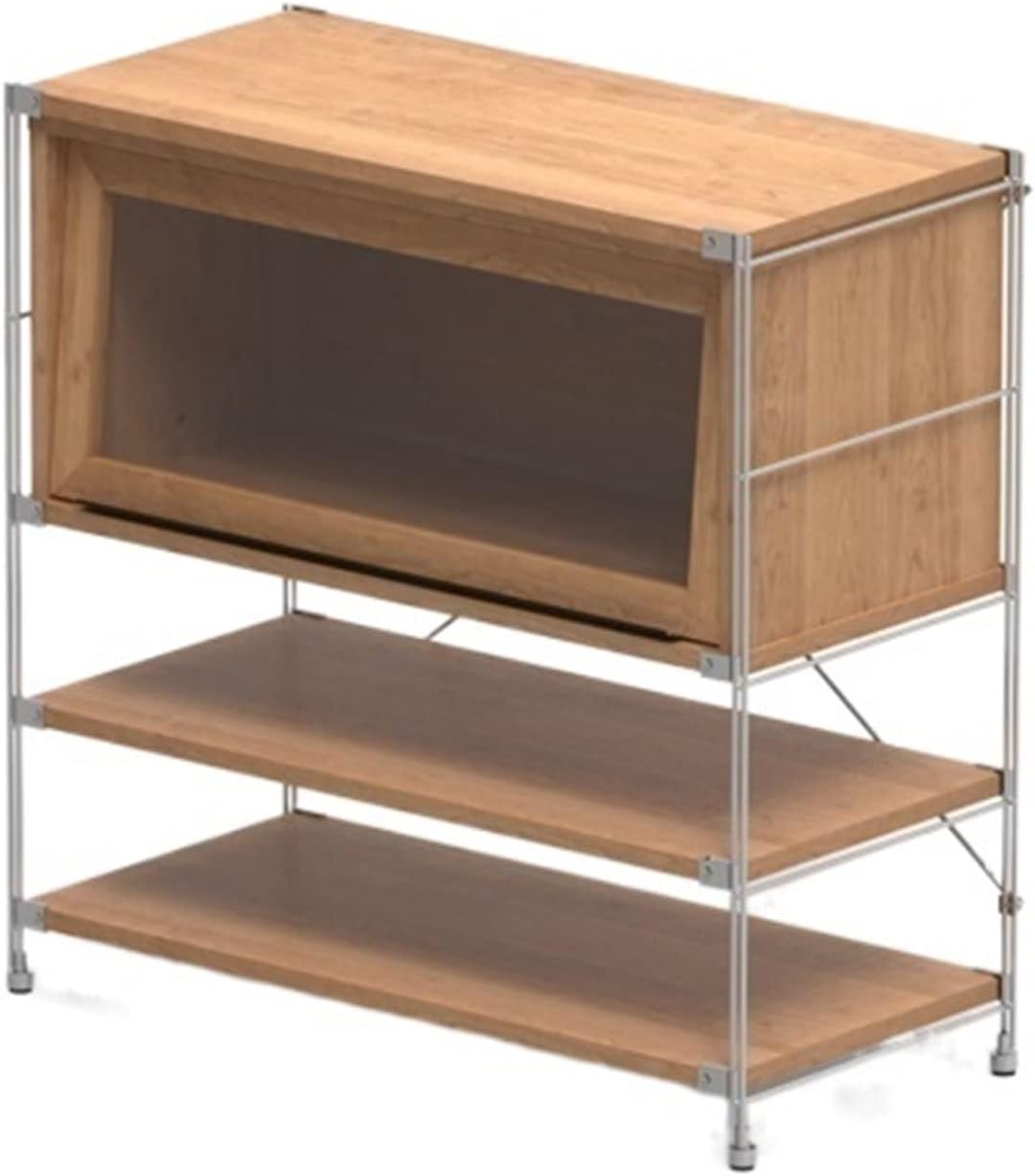 Stainless Steel Magazine Side Cabinet, Floor Bookcase TV Cabinet Shelf for Bedroom and Living Room (Color : 83x38x35cm Drawer) (87x40x86cm Cherry)