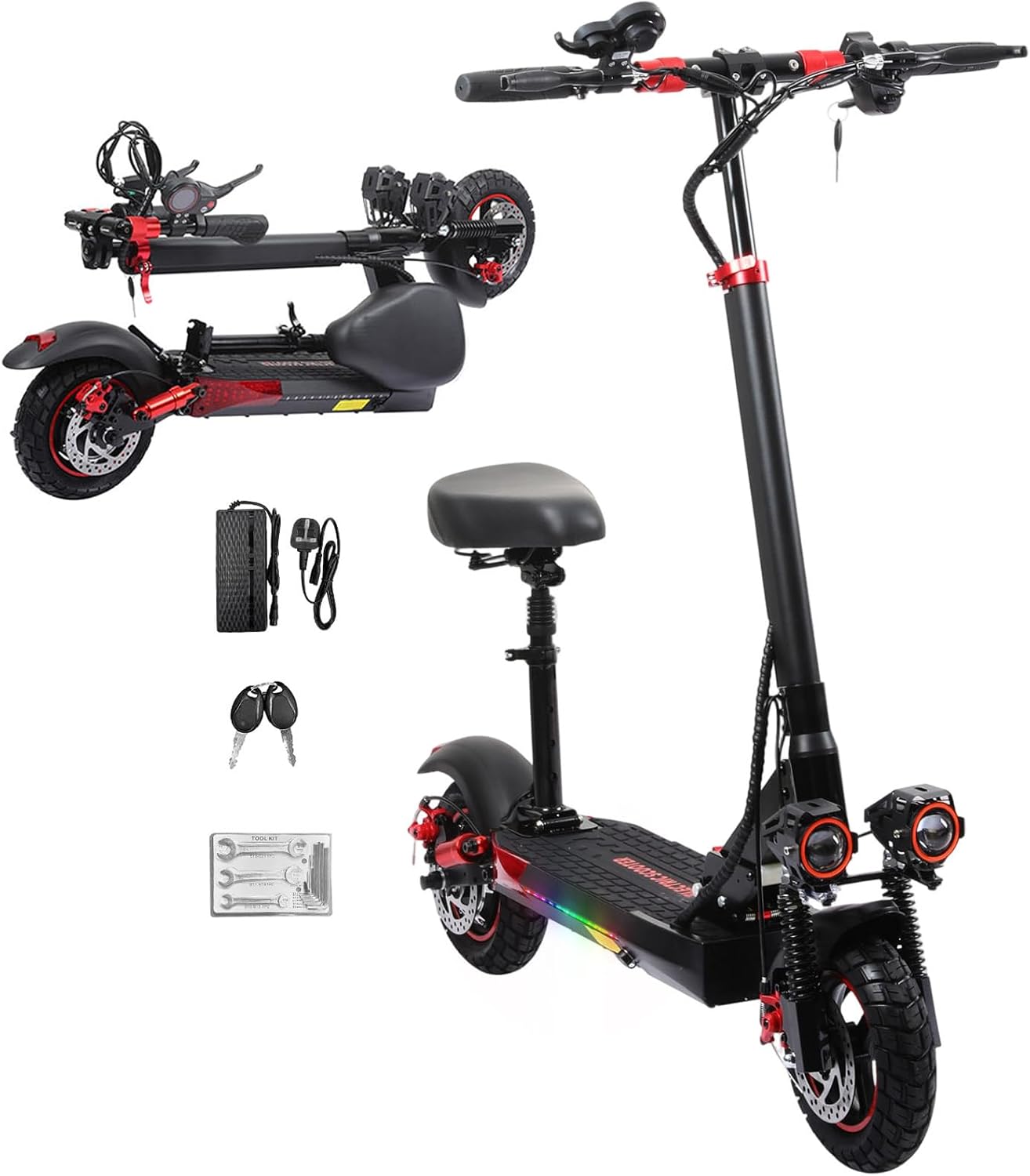 Electric Scooter Adults with Seat - 800W/1200W Motor, 28/40 Miles Long Range & 28/34 Mph Fast Electric Scooters with Seat,11