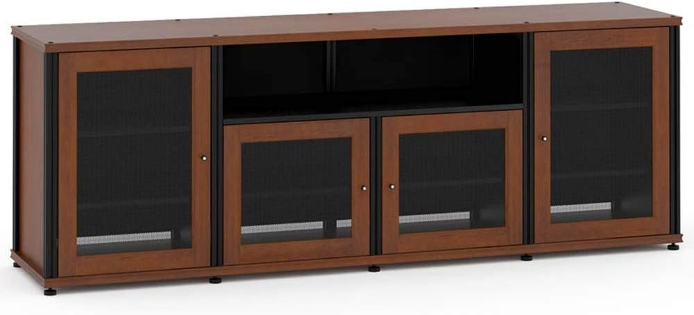 Salamander Synergy 345 - Cherry with Black Posts Quad AV Cabinet