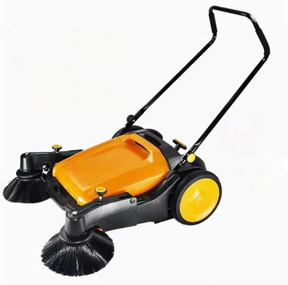 Walk Behind Manual Push Floor Sweeper Hand Pushed Sweeping Machine, Unpowered, Industrial Factory, Warehouse, Workshop Cleaning Vehicle Industrial Sweeping Machine
