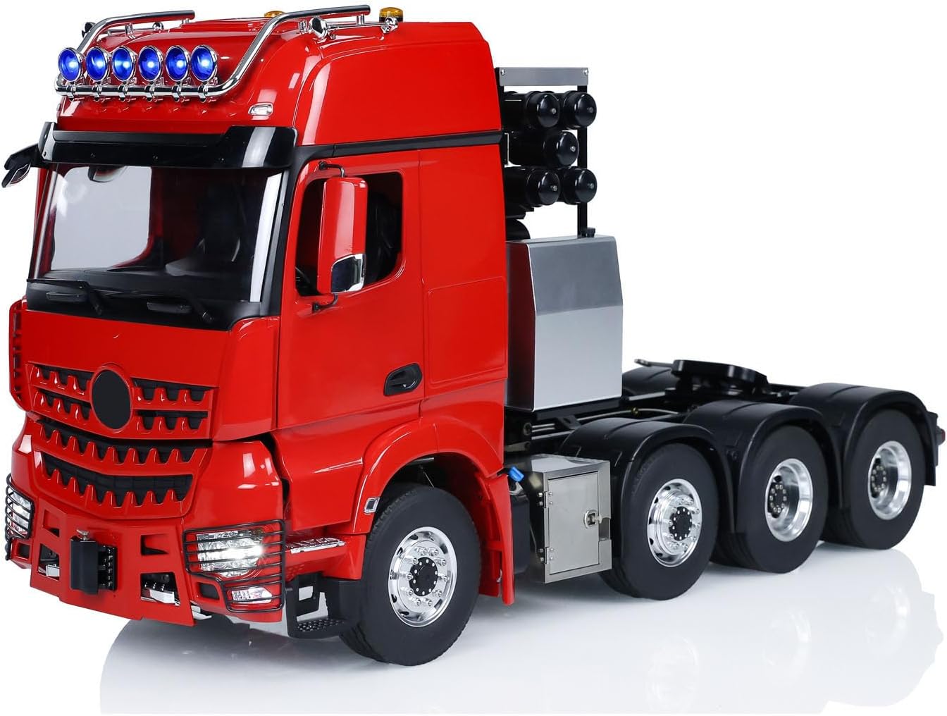 LESU wheelfun 1/14 RC Tractor Truck for 3363 1851 Heavy Metal Chassis 3-Speed Transmission Lock Differential Front Hook Equipment Rack Light Sound I6S Radio Construction Vehicle Hobby Grade Model