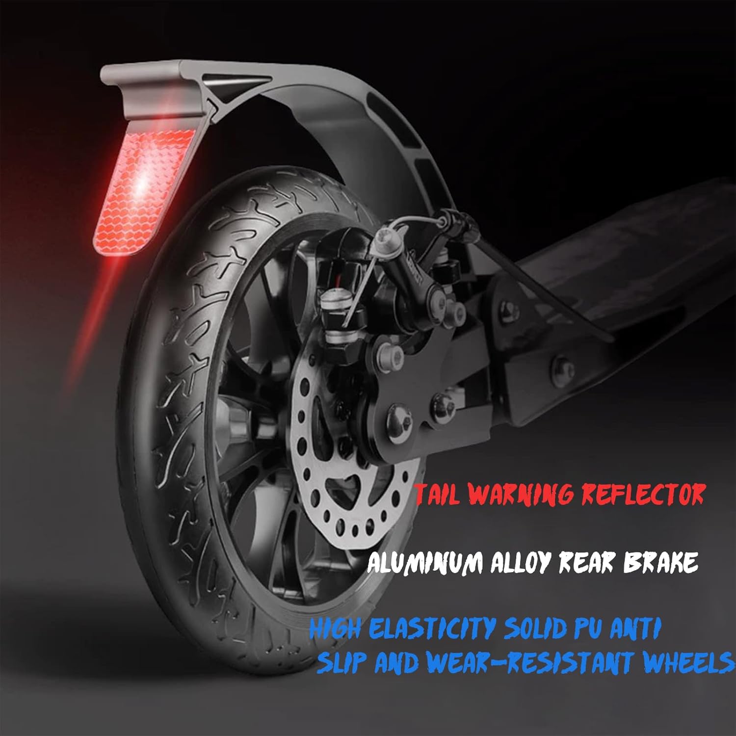 Adult Kick Scooter with Brakes, Aluminum Alloy Scooter for Teens & Adults, with Foot Support Frame, Shock AbsorptionDesign, 3 Second Folding, Wear Resistant Big Wheels for Indoor & Outdoo