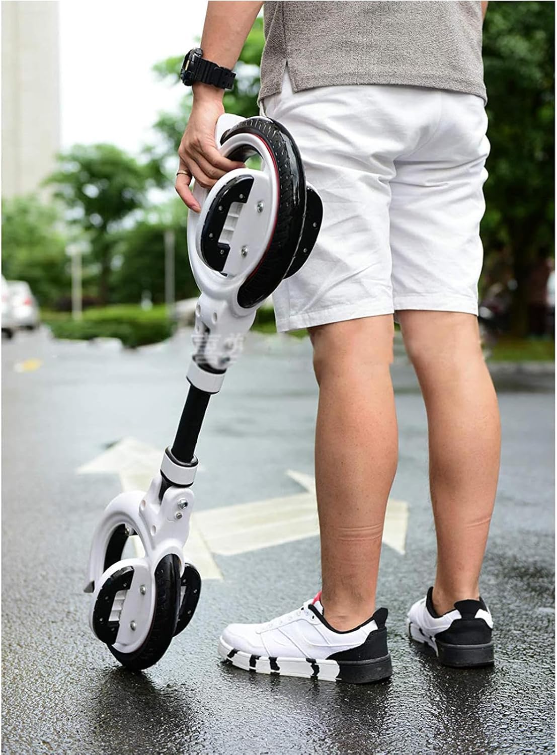 NIBHZ Adult Drift Board Vitality Car Two-Wheeled Skateboard Two Wheels Skate Board Skate Cycle Two Wheels Skateboard Easy to Carry Foldable Skateboard Great for Kids,White