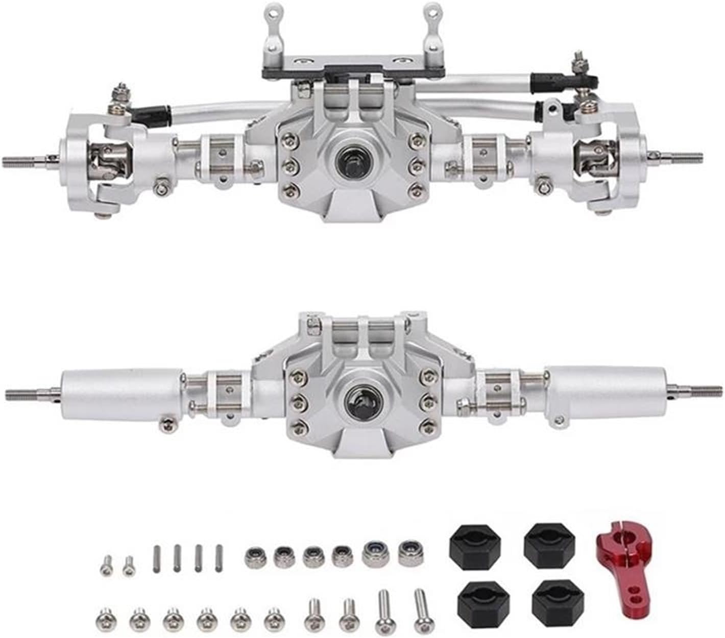 RC Vehicle Axles Compatible with Axial for SCX10 II 90046 for RC4WD D90 for RGT 86100 for Redcat GEN8 CNC Front and Rear Axle for 1/10 RC Crawler Car(Color2)