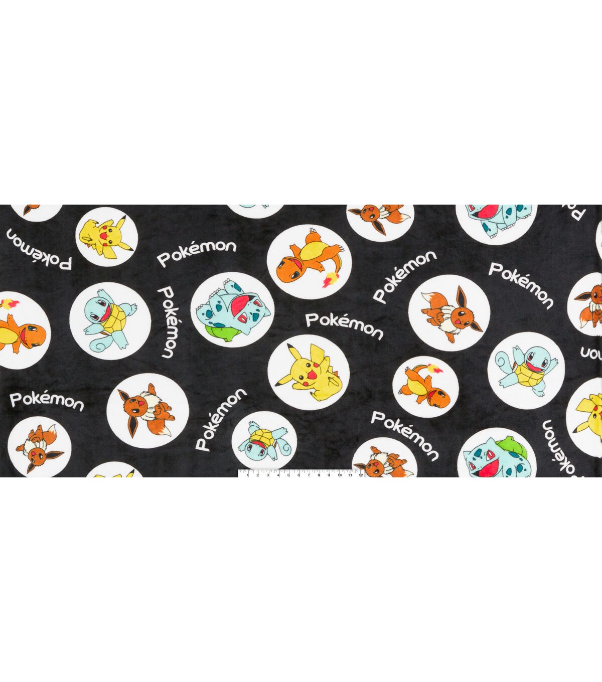 Robert Kaufman Pokemon Micro Velvet Fleece Fabric Circle Toss
