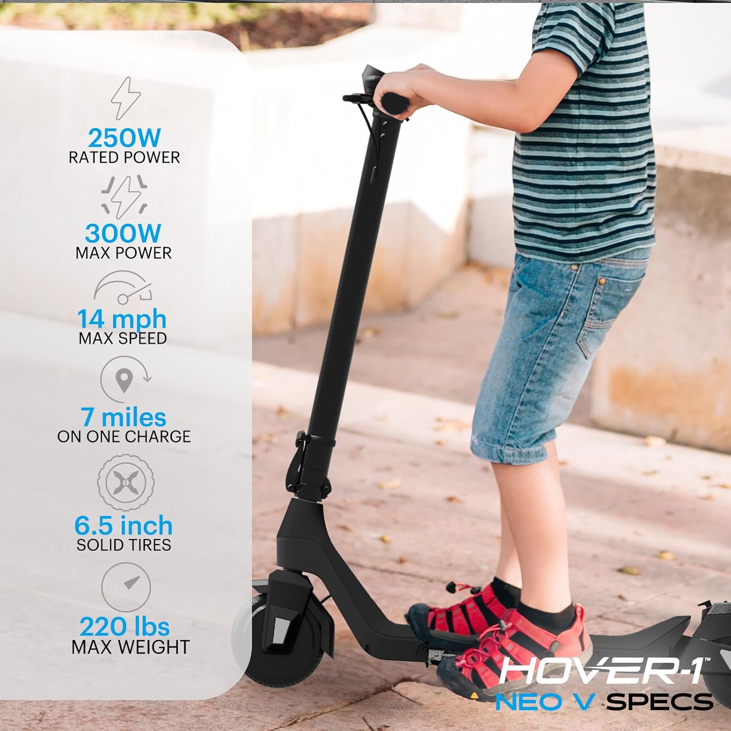 Hover-1 Neo Family Foldable Electric Scooter with 300W/250W/200W Rated Brushless Motor, 16/14/12 mph Max Speed, 8.5