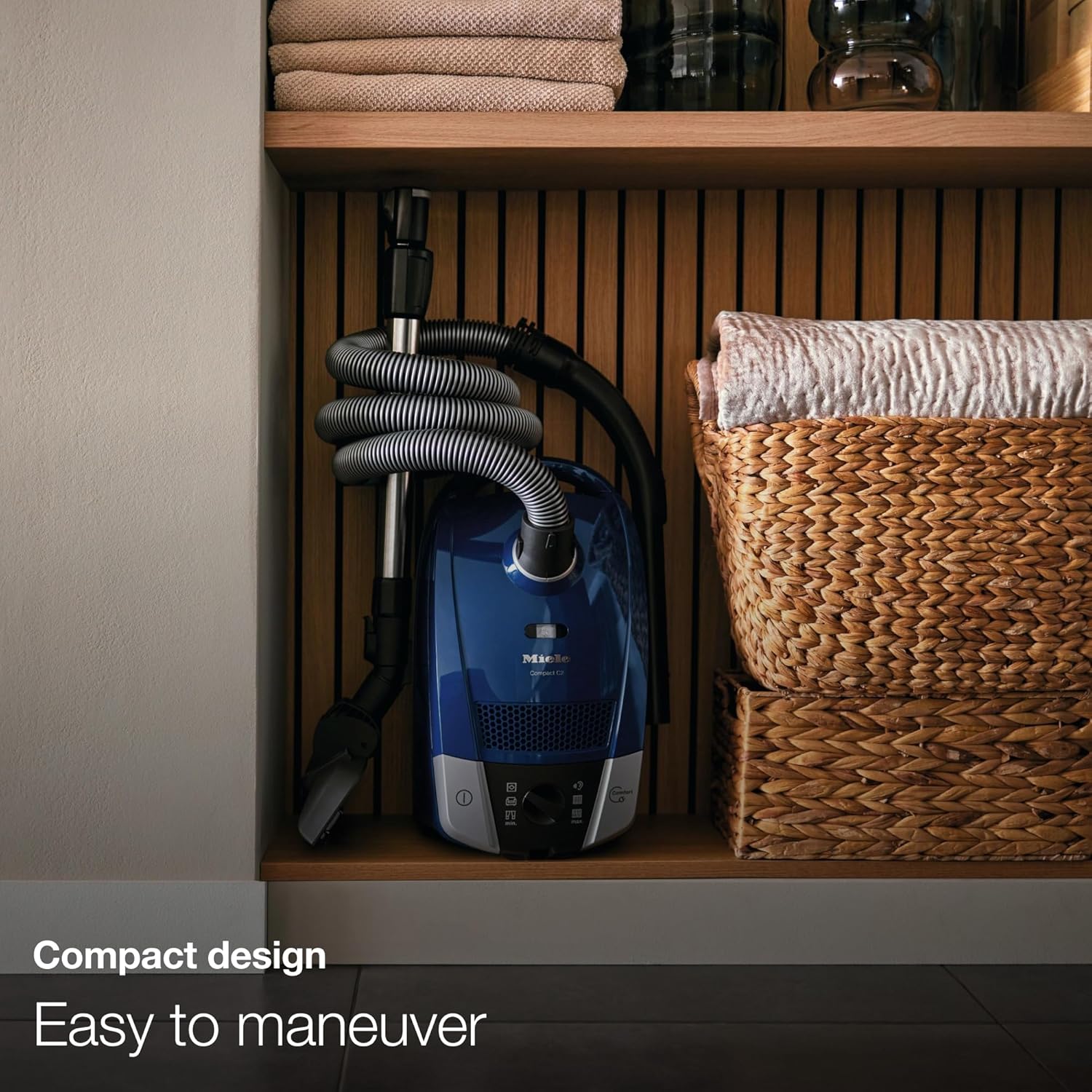 Miele Compact C1 Turbo Team Bagged Canister Vacuum, Obsidian Black