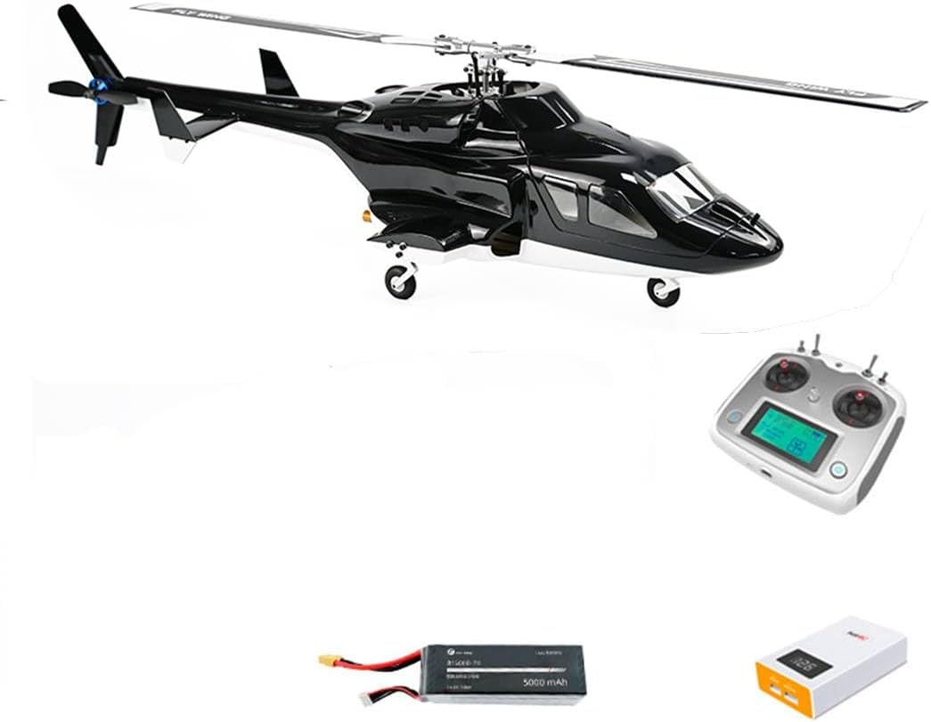 FunXylophy RC Helicopter for Adults, FLYWING FW450L Air-Wolf 450 -Class 2.4G RC Military Helicopter, with GPS Positioning, Brushless Motor, Four Flight Modes Aircraft for Beginners